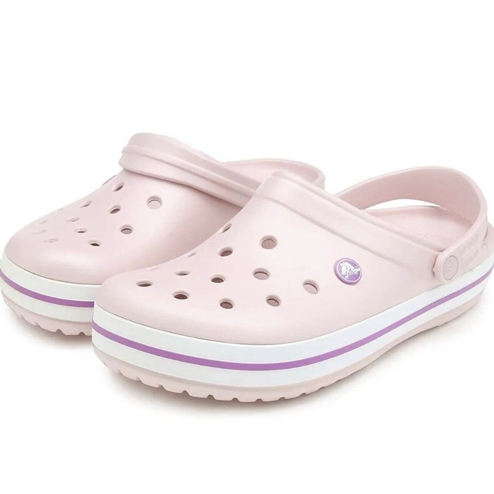 Crocs Crocband Clog Shoes, Pearl Pink/Wild Orchid, Mens 10 US M / Womens 12 US M - Picture 2 of 6